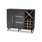 Baxton Studio Pietro Mid-Century Modern Dark Grey and Oak Finished Wine Cabinet 150-9004 - alternate 1